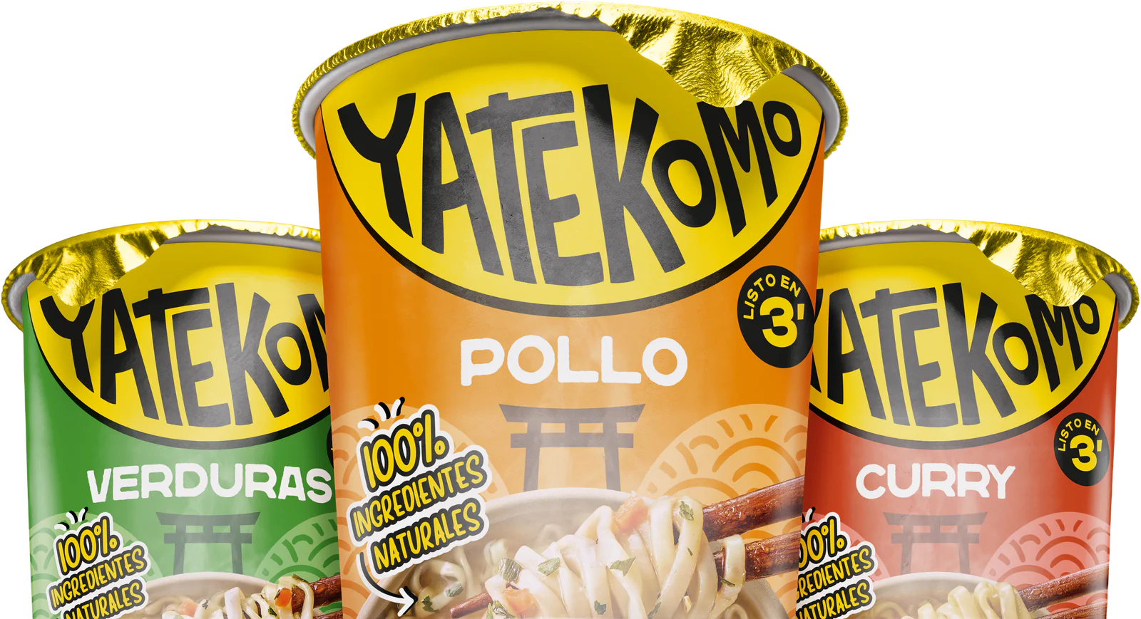 Cups Yatekomo Verduras, Pollo y Curry